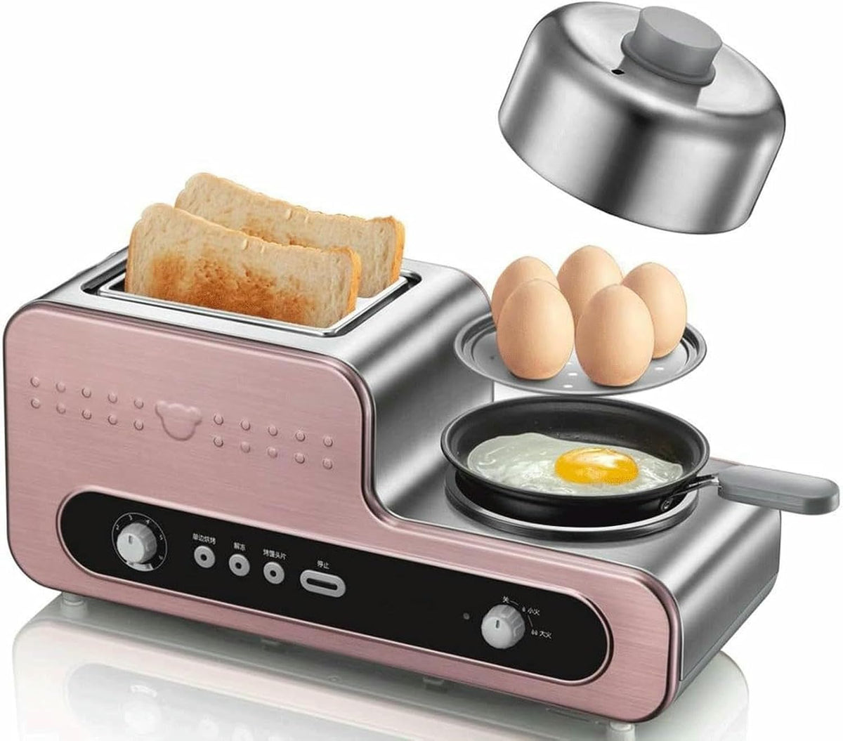 3-In-1 Breakfast Station with Stainless Steel Toaster, Coffee Maker & Ceramic Griddle - All-in-One Solution for Your Morning Meal