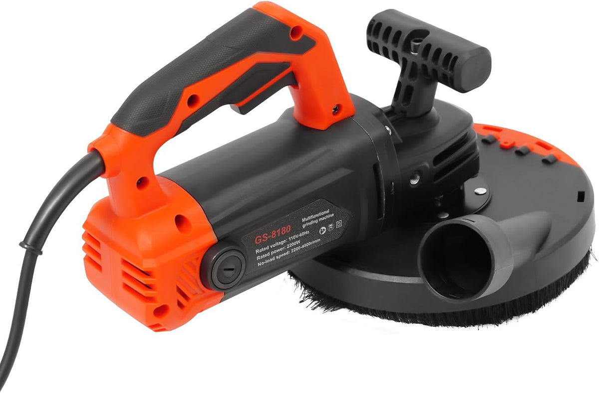 7-Inch Concrete Floor Grinder, 2200W Powerful Concrete Sanding Machine, Concretes Sander Practical Angle Grinder Tool, Floor Grinders Polishing Machine for Concrete Cement Grinding