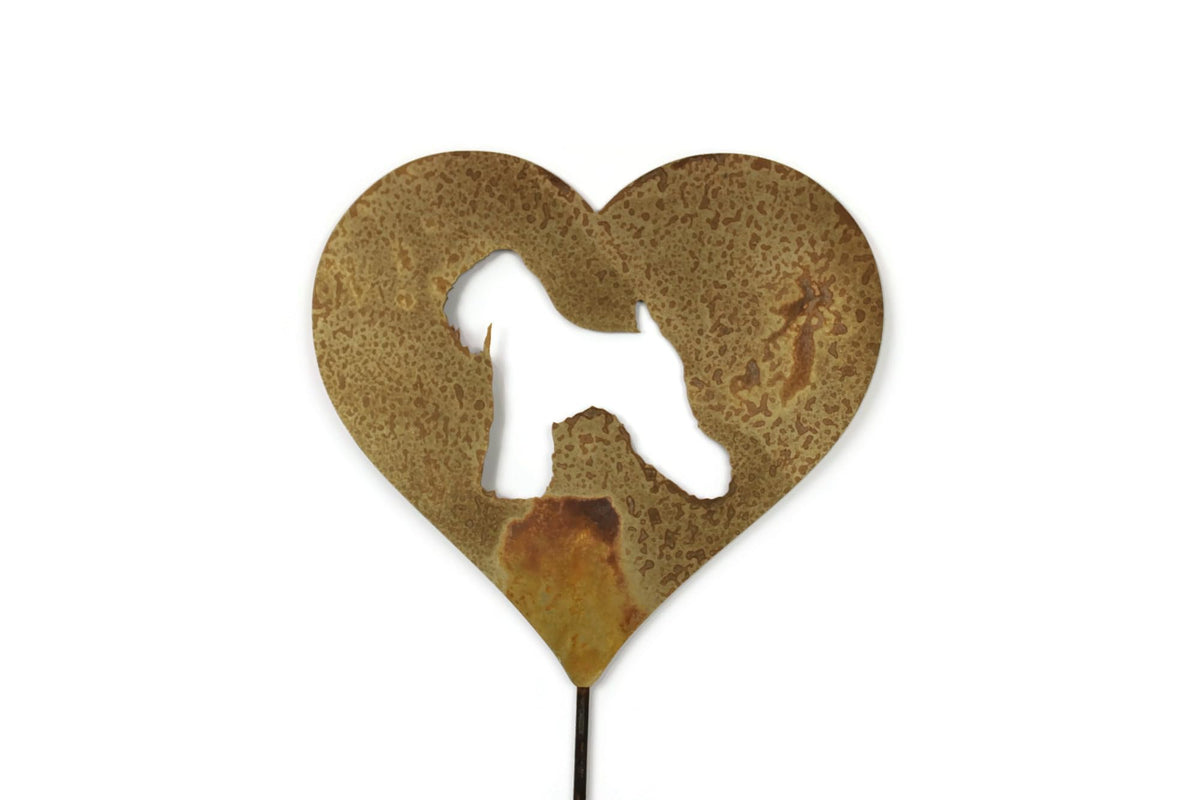 Pet Dog, Cat, Rabbit or Bird Keepsake Memorial Heart Garden Stake 20 to 28 Inches Tall (Large Heart, 28" Tall, Pembroke Welsh Corgi, Naturally Rusted)