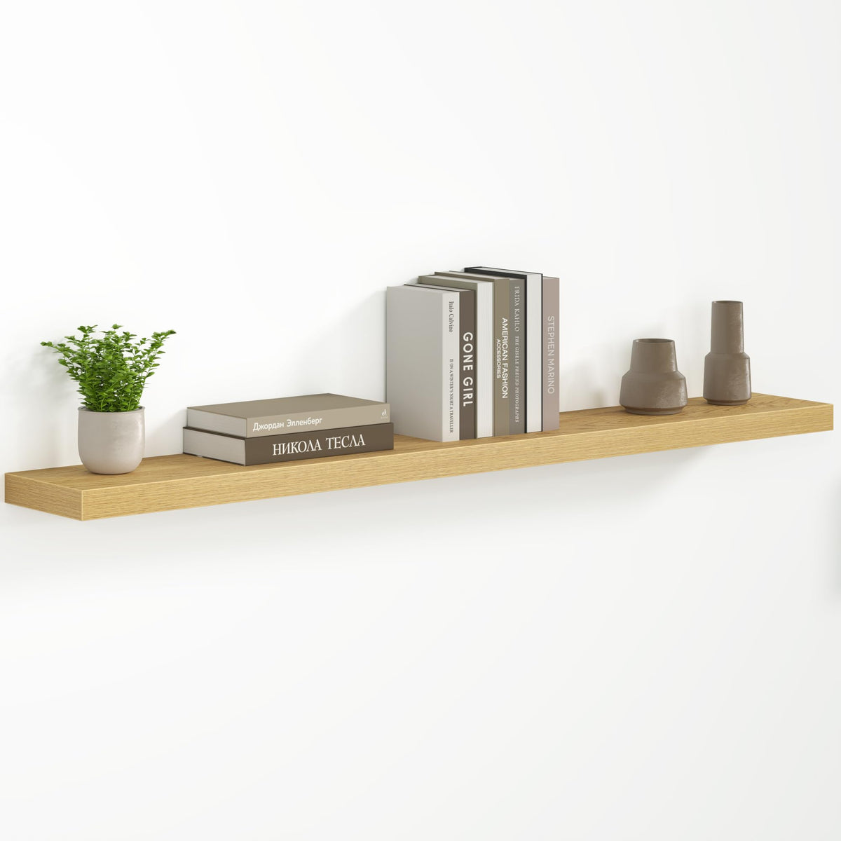Fun Memories Floating Shelves - 2 Pack 12 Inch Rustic Wooden Wall Shelves - Extra Deeper & Thicker Wall Mounted Storage Shelf for Living Room, Kitchen, Farmhouse - 36" W x 12" D x 1.8" H - Brown