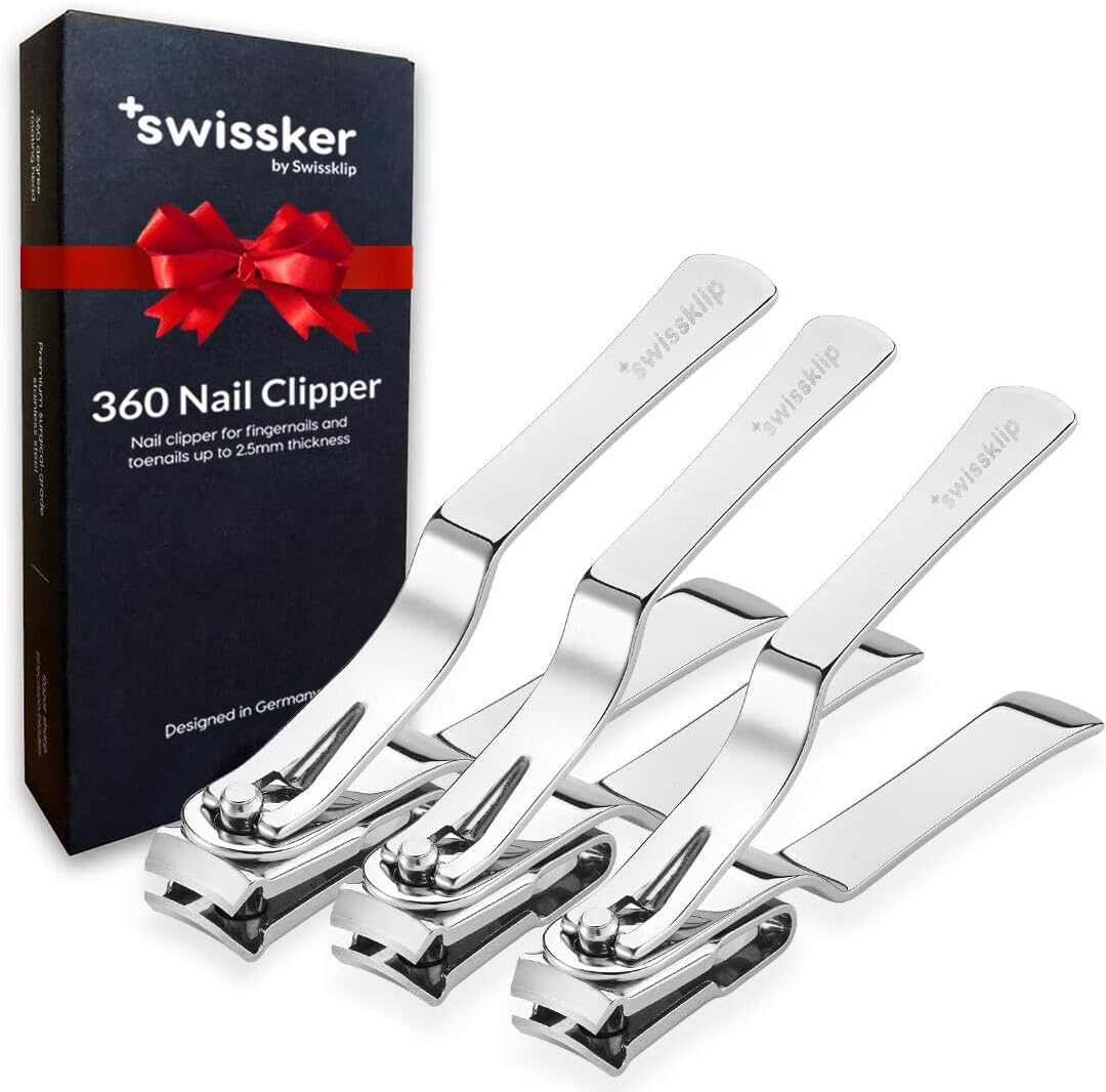 Swissker by Swissklip Nail Clippers for Men & Women – 360 Rotating