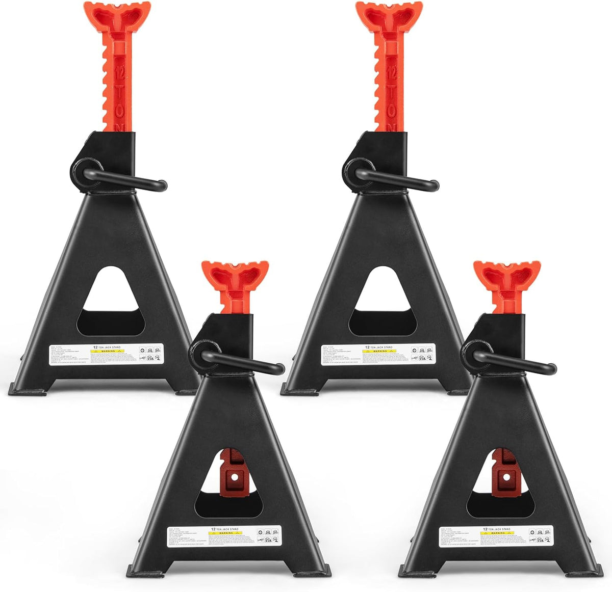 Goplus Jack Stands 12 Ton, 4 Pack 26,400 LBS Jack Stand with 19"-29.5" Adjustable Lifting Height, Handle Lock, Heavy-Duty Car Jack Stand for SUV, Sedan, Pickup, UTV