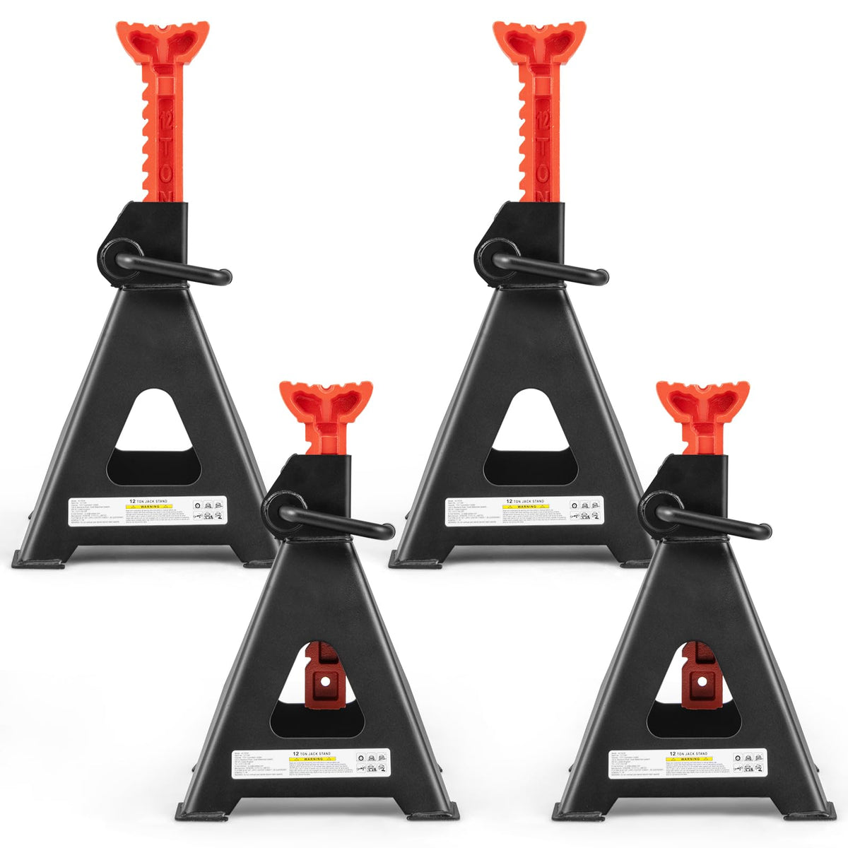 Goplus Jack Stands 12 Ton, 4 Pack 26,400 LBS Jack Stand with 19"-29.5" Adjustable Lifting Height, Handle Lock, Heavy-Duty Car Jack Stand for SUV, Sedan, Pickup, UTV