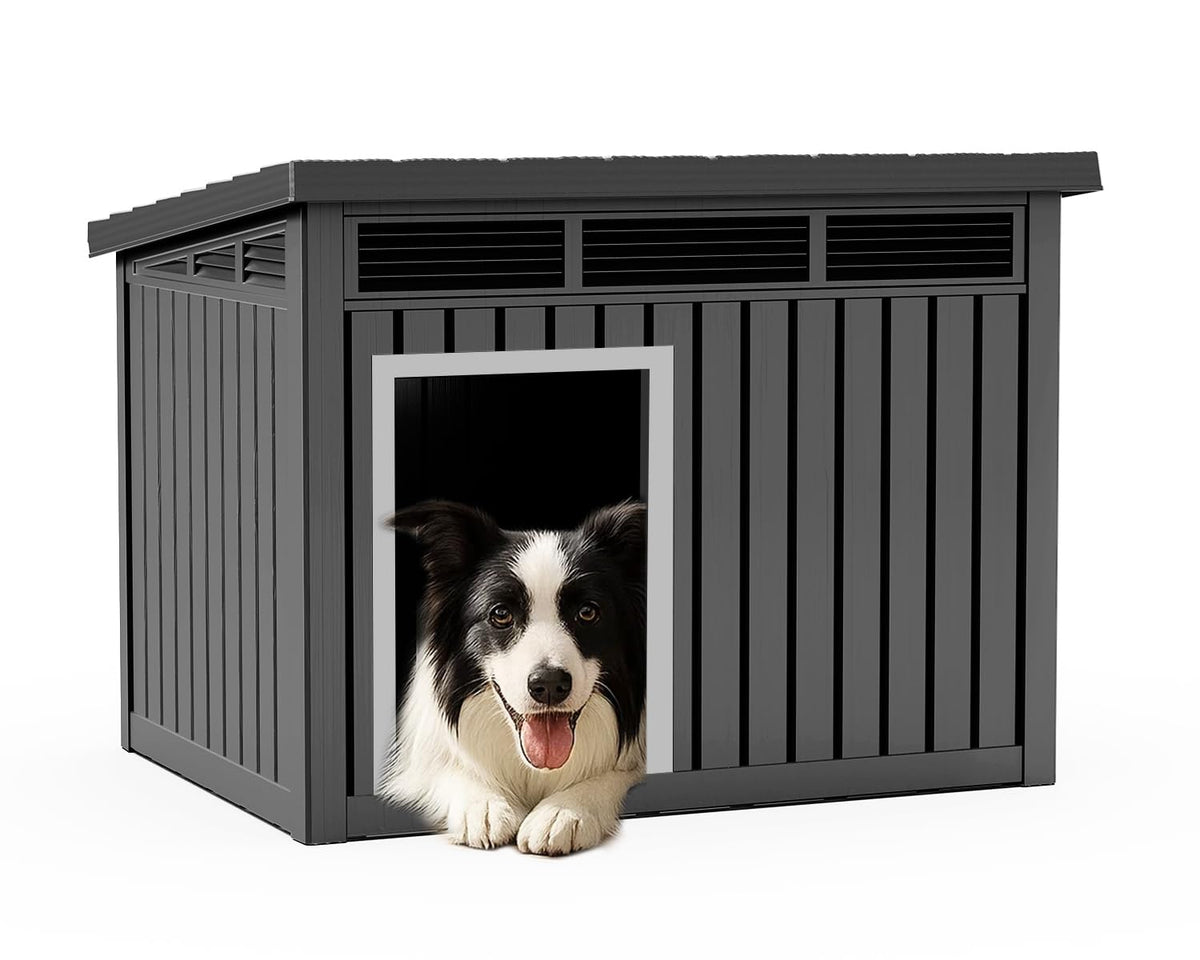 DRATO Large Dog House Outdoor for Indoor, Gray, 42.87 * 32.95 * 31.61 in