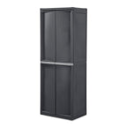 Sterilite 4 Shelf Cabinet, Lockable Utility Storage, Gray, 2-Pack