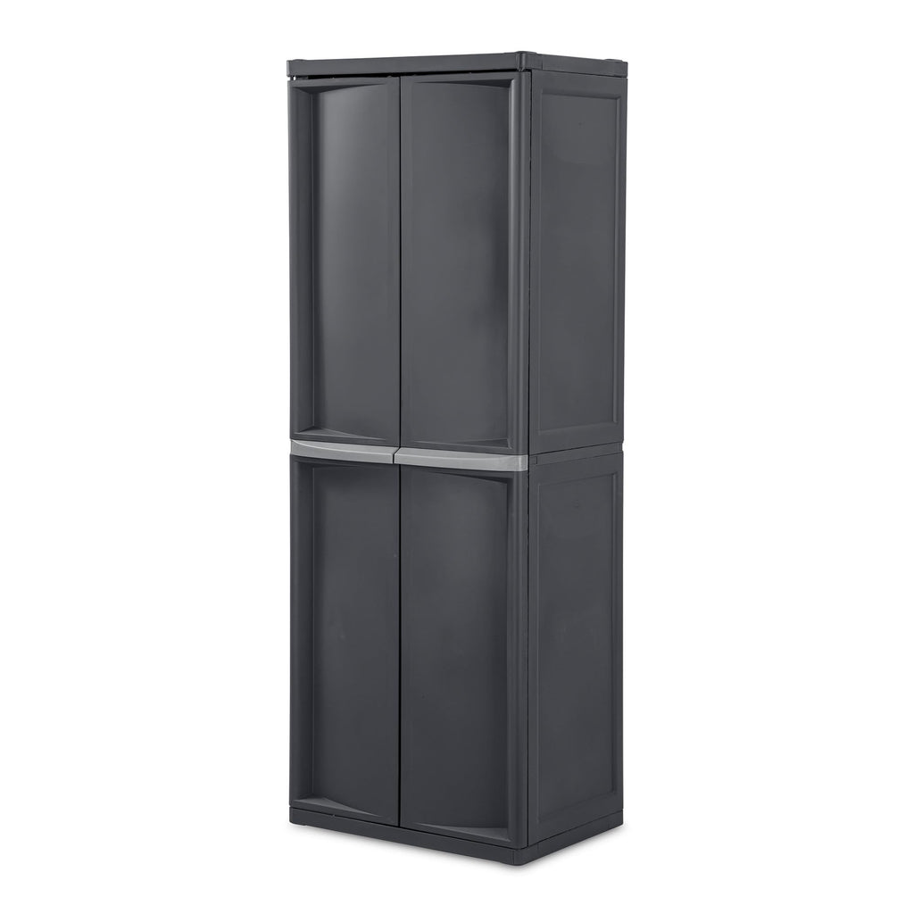 Sterilite 4 Shelf Unit, Heavy-Duty Plastic Utility Storage Rack, 2-Pack