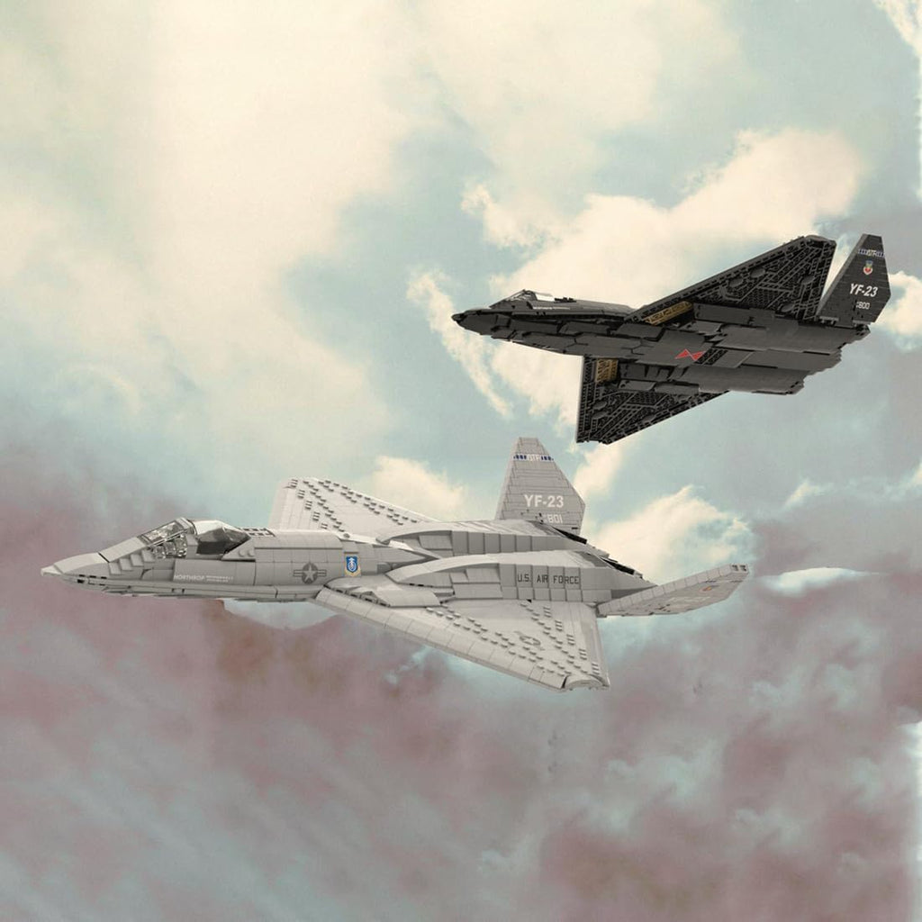 1/35 Scale YF-23 Grey Ghost Fighter Building Blocks Set, Military Aircraft Model Assembly Kits, Collectible Military-Themed Display for Collectors & Enthusiasts, MOC-177282 (2185PCS)