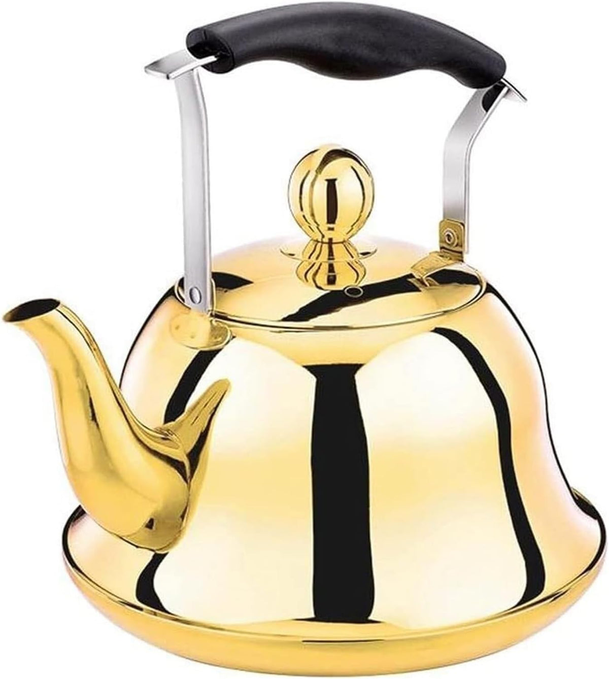 Gold Stainless Steel Whistling Tea Kettle for Stove Top - Cute and Functional Boiling Teapot(Rose Gold,4L)