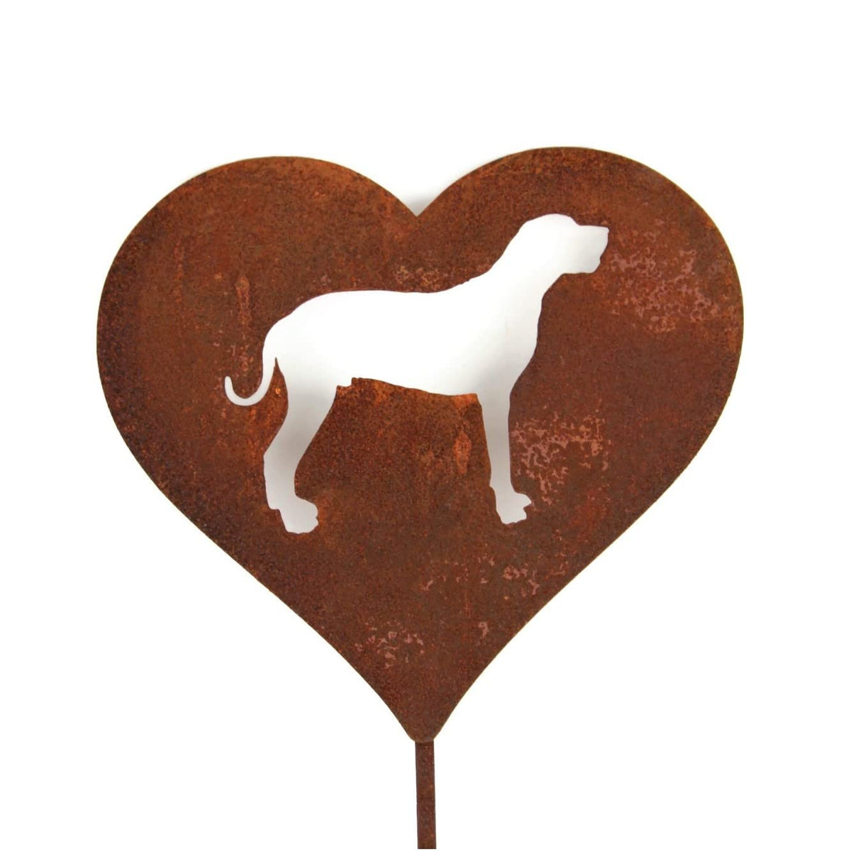 Pet Dog, Cat, Rabbit or Bird Keepsake Memorial Heart Garden Stake 20 to 28 Inches Tall (Large Heart, 28" Tall, Cross, Naturally Rusted)