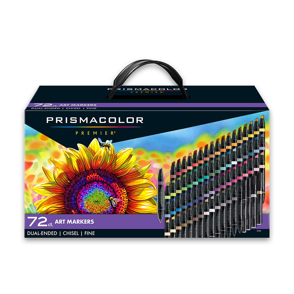 Prismacolor Premier Dual-Ended Art Markers, Alcohol Marker Set, Assorted Colors, 72 Count - Adult Coloring, Drawing, Arts & Crafts, Bible Study Supplies