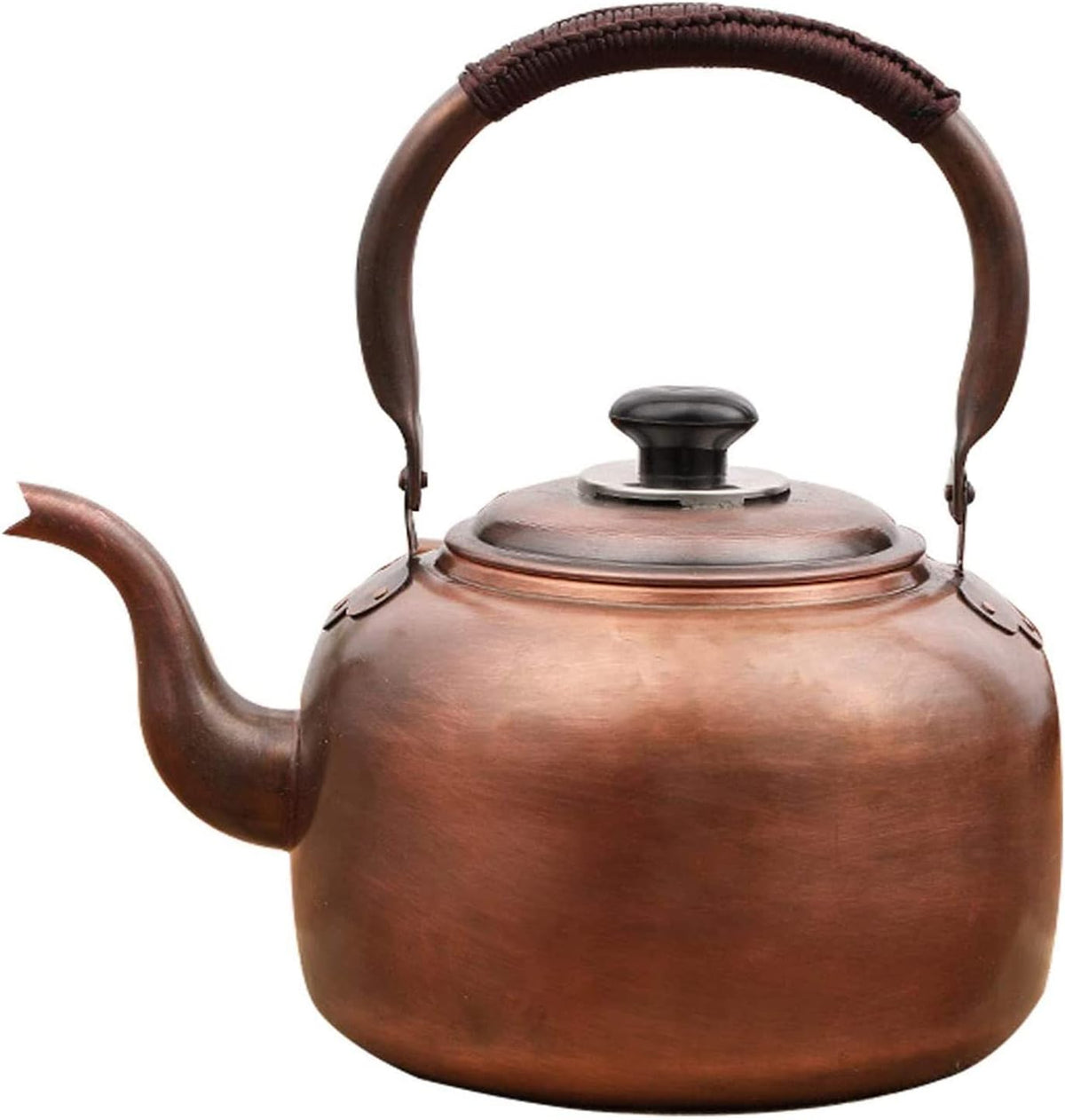 Whistling Kettle Teapot,Premium Copper Tea Kettle for Stove Top,Rustic Tea Pot with Ergonomic Handle,Work for All Stovetops