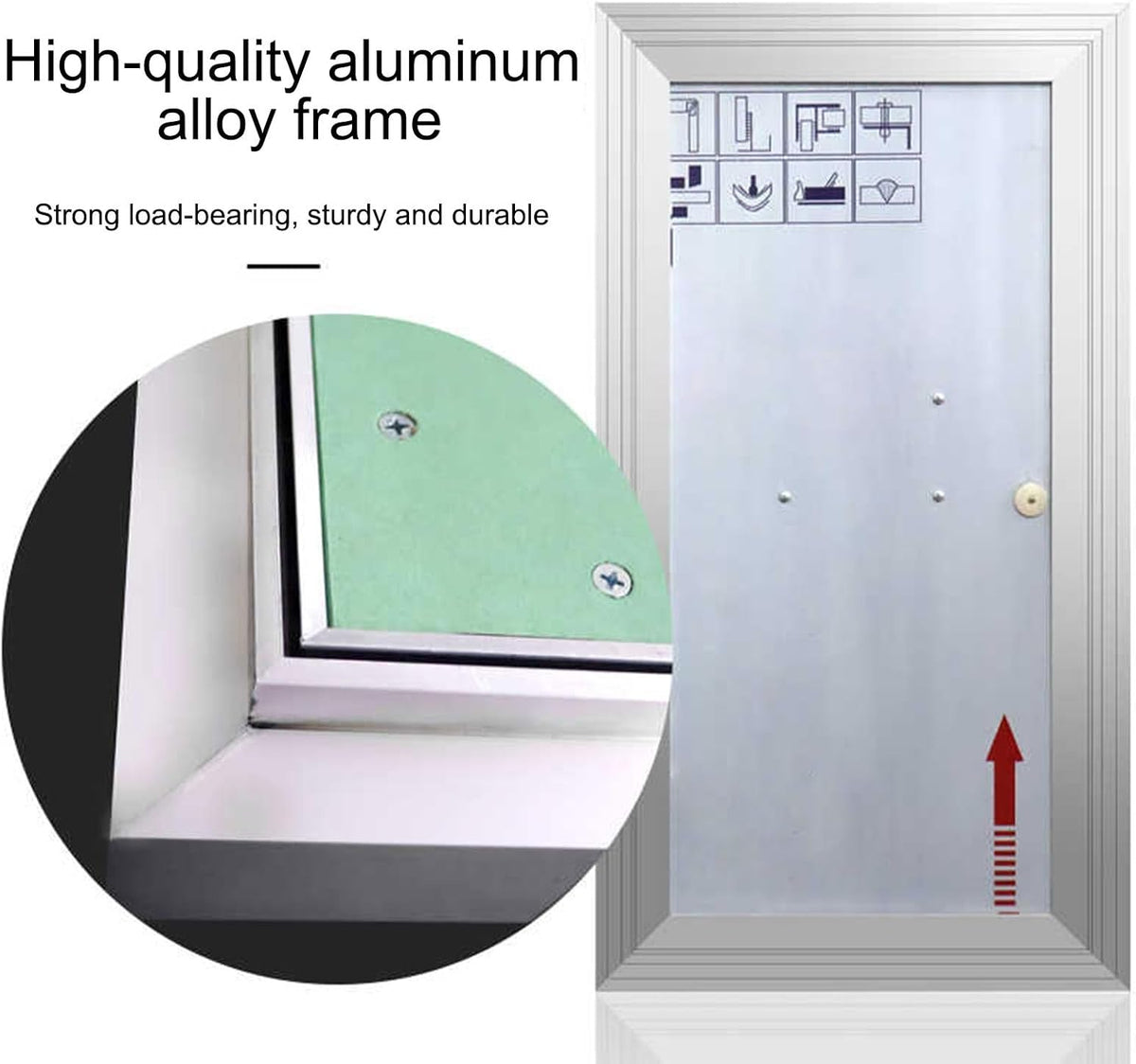 JHDXL Large Plasterboard Access Panel, Paintable Wall Hole Concealed Door with Handle, Plasterboard Inspection Door/Service Access Hole Cover, Access Panels for Home(30 * 60cm/11.8 * 23.6in)