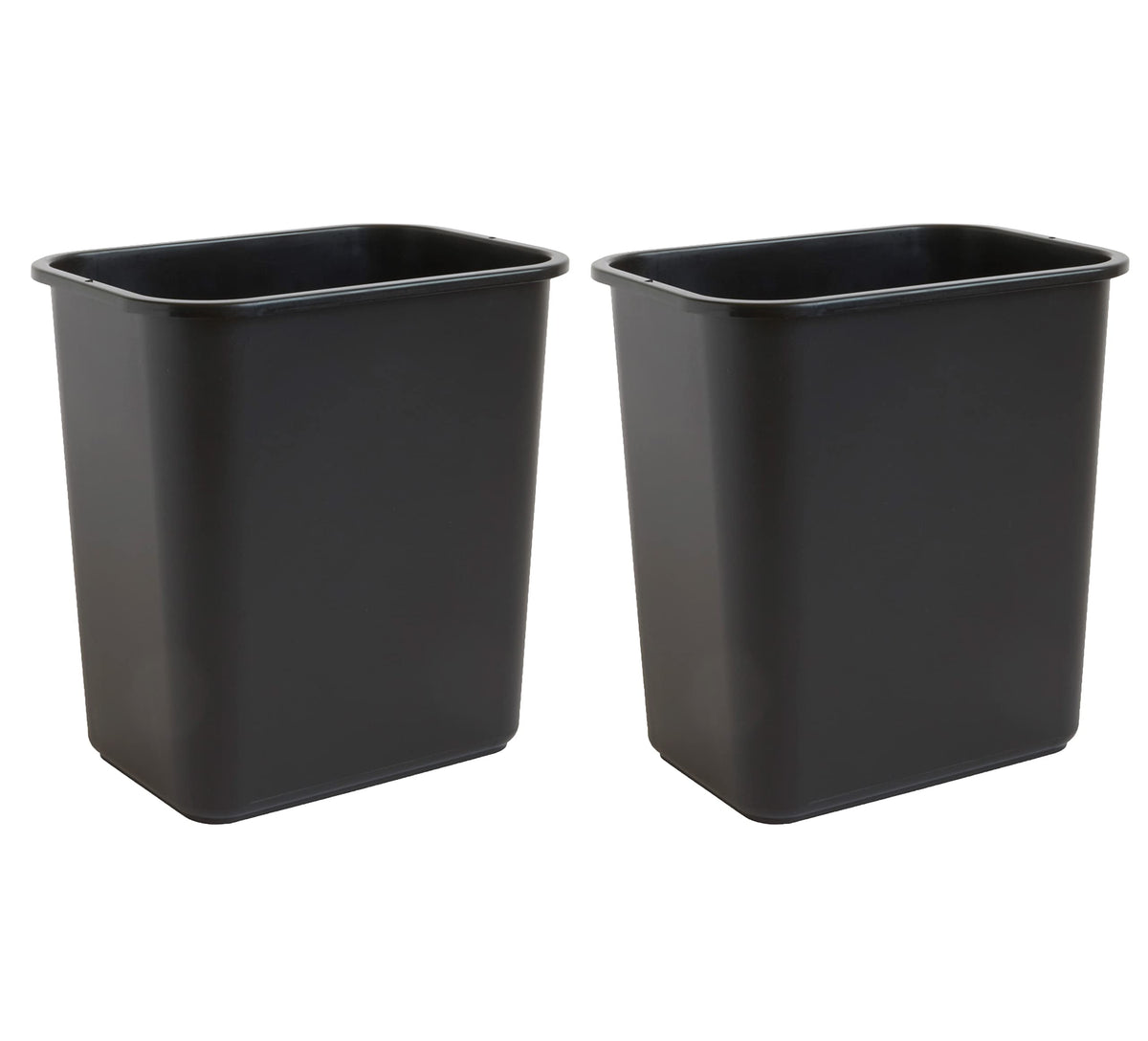 United Solutions 7.7 Gallon Trash Wastebasket, 12 Pack, Black, Under Desk