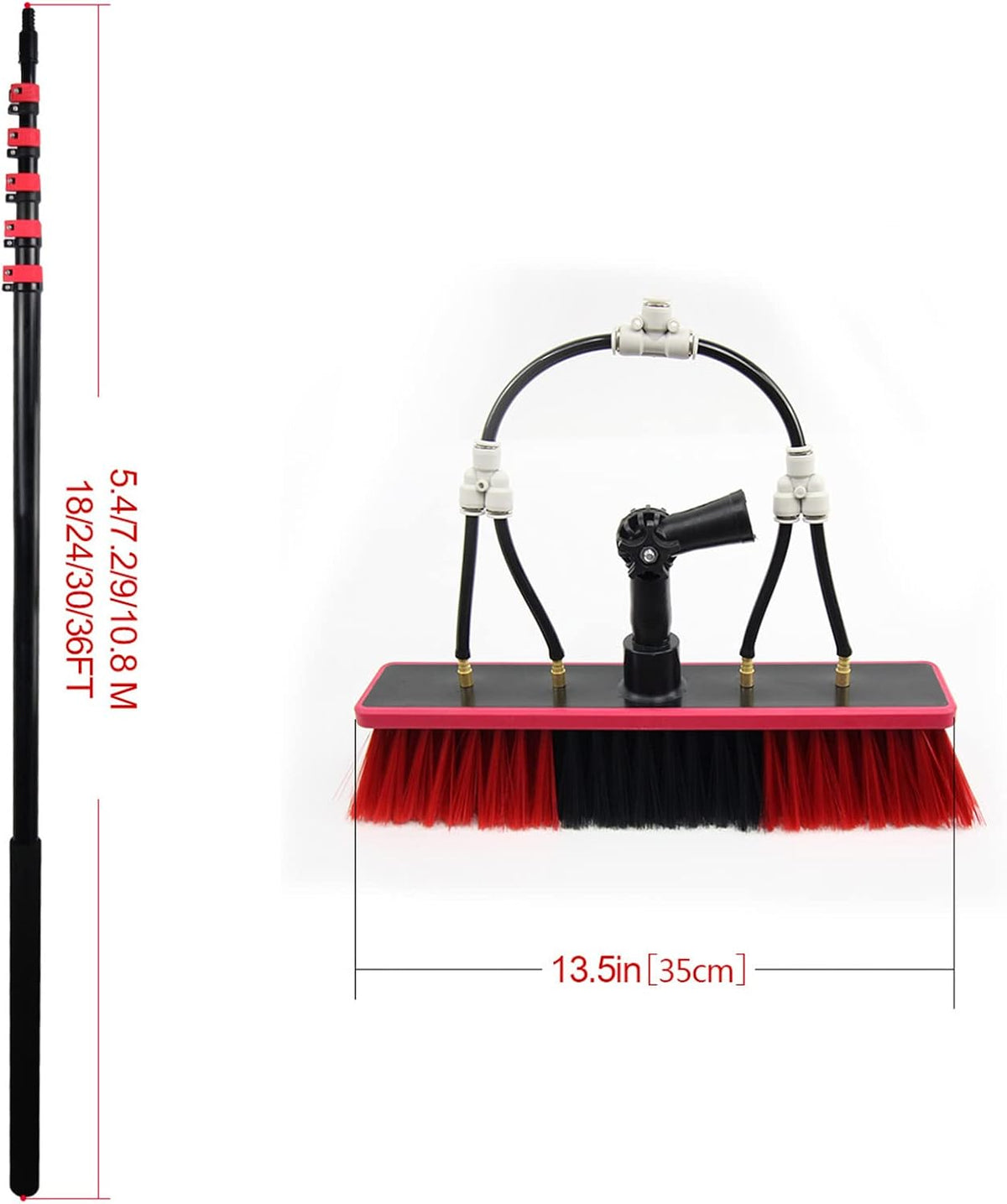 3.6~10.8m Solar Panel Cleaning Brush & Pole Water Fed Pole Kit, Suitable for high Windows Cleaning, Solar photovoltaic Panel Cleaning and Cleaning Cars Trucks Vans,12FT 3.6M