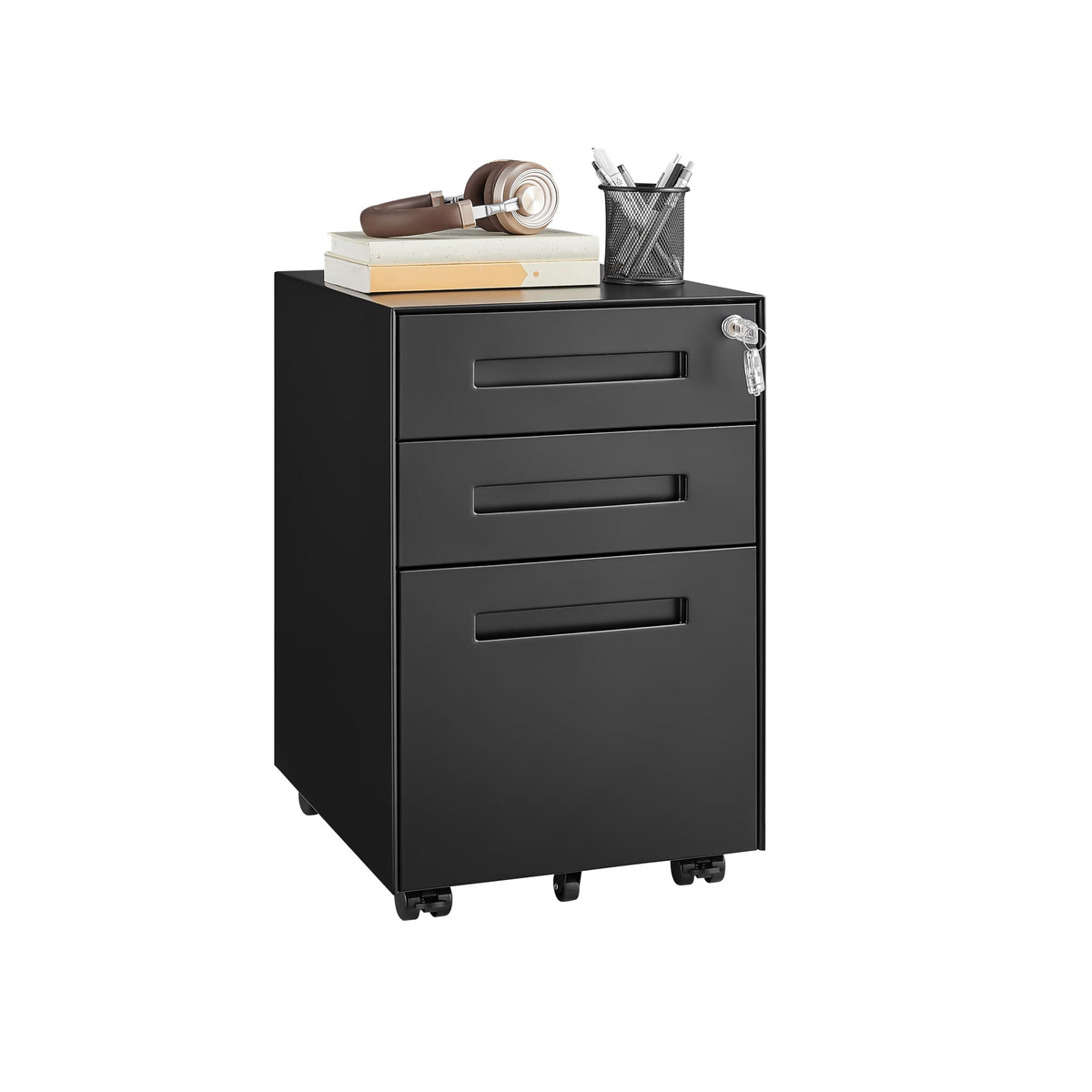 Guizeeopo Metal Storage Cabinet with Adjustable Shelves, Garage Storage Cabinets with Doors and Shelves, File Cabinets for Home Office, Kitchen Pantry Cabinet, 71'H, Black