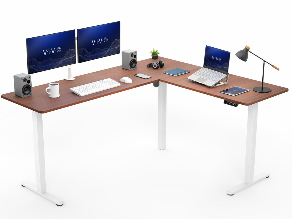VIVO Black 63 x 55 in Corner Standing Desk, DESK-E3CTB