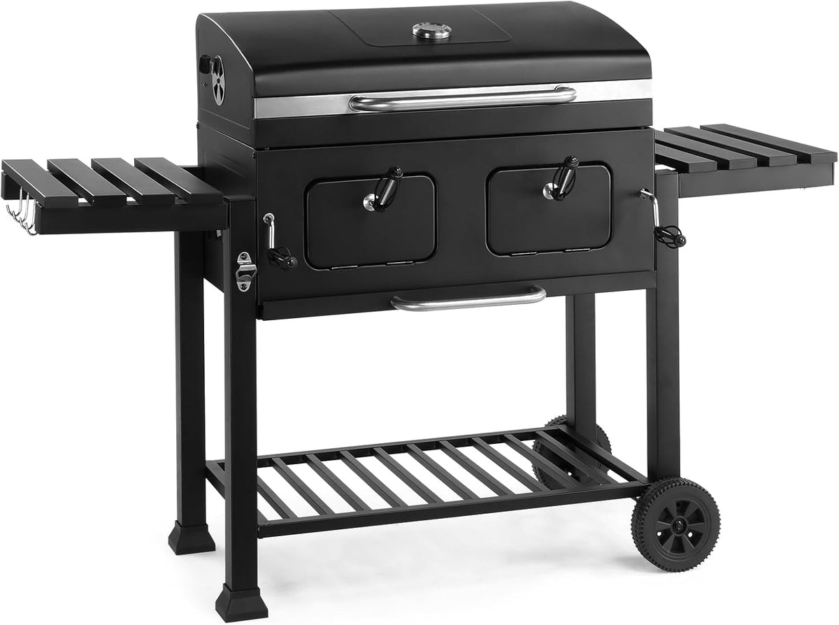 Outvita Extra Large Charcoal BBQ Grill, Two Individual Charcoal Tray