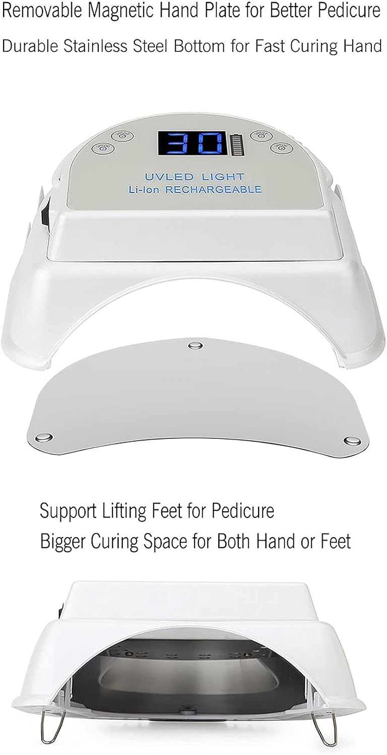 Professional Cordless LED Nail Lamp High Performance Rechargeable 64W Led UV Gel Nail Curing Light Nail Art Tool