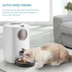 Automatic Pet Feeder for Cats 4.5L White USB Charging