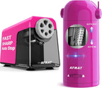 AFMAT 6-Hole Heavy Duty Electric Pencil Sharpener and Robot Pencil Sharpener