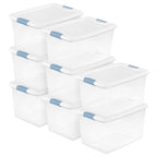 Sterilite Latching Box with Lids for Home and Office, 32 Quart, 6-Pack