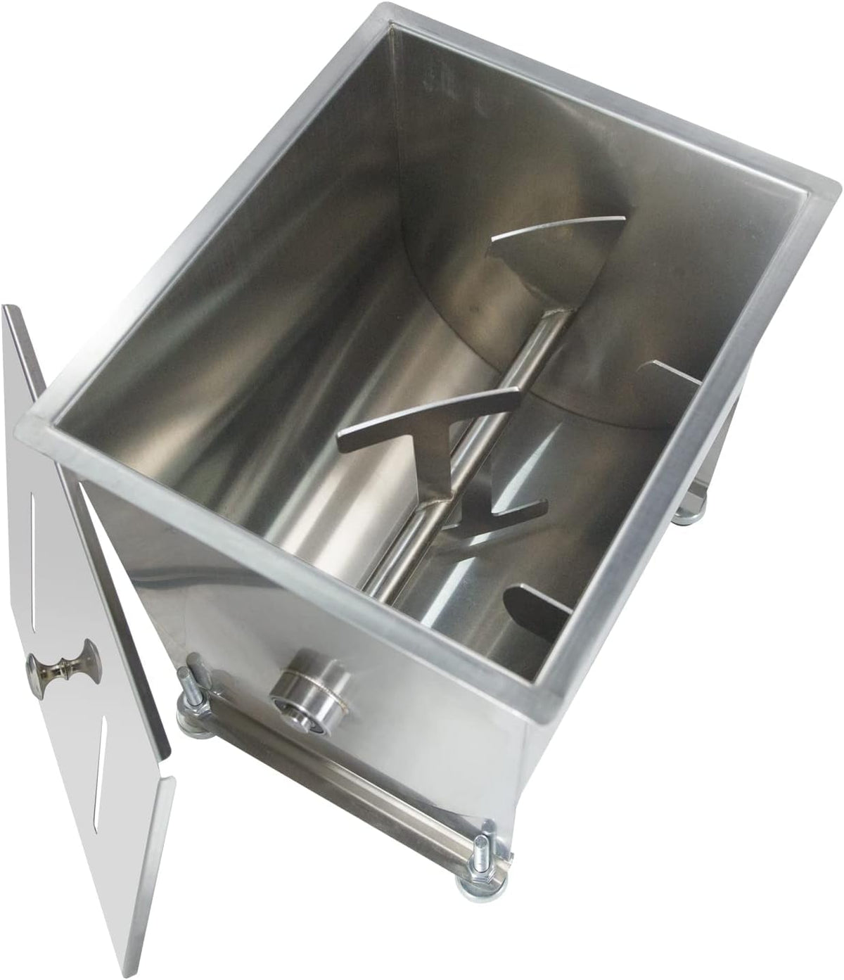 Clivia Commercial Stainless Steel Manual Meat Mixers with lid,80Lb/40L Tank,(Mixing Maximum 15-Pound for Meat),Sausage Mixer Machine Meat Processing Equipment