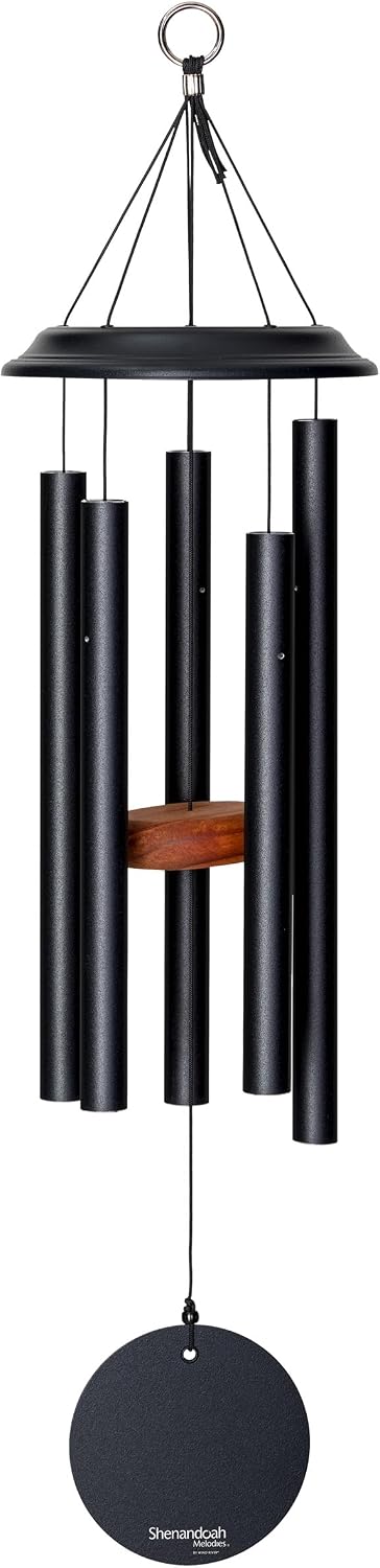 Shenandoah Melodies by Wind River – 29 inch Black Wind Chime for Patio, Backyard, Garden, and Outdoor décor (Aluminum Chime) Made in the USA