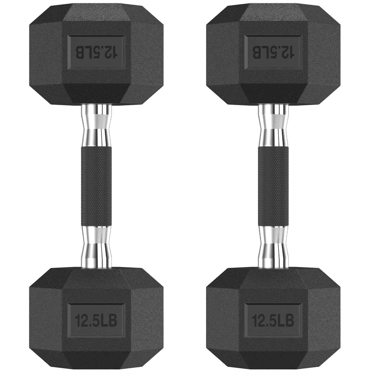 HANDBODE Hex Dumbbell Set of 2, Rubber Encased Fixed Dumbbells, 2.5-65 lb