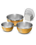 Caraway 6-Piece Stainless Steel Mixing Bowl Set with Glass Lids