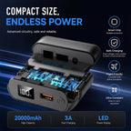 2 Pack 20000mAh Heated clothing Dedicated Battery pack,DC 7V/3A USB 5V/3A