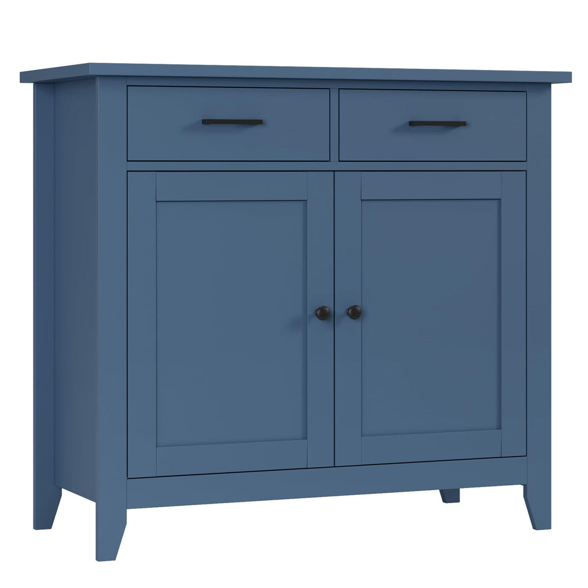 HORSTORS Farmhouse Kitchen Storage Cabinet, Small Buffet, Coffee Bar, White