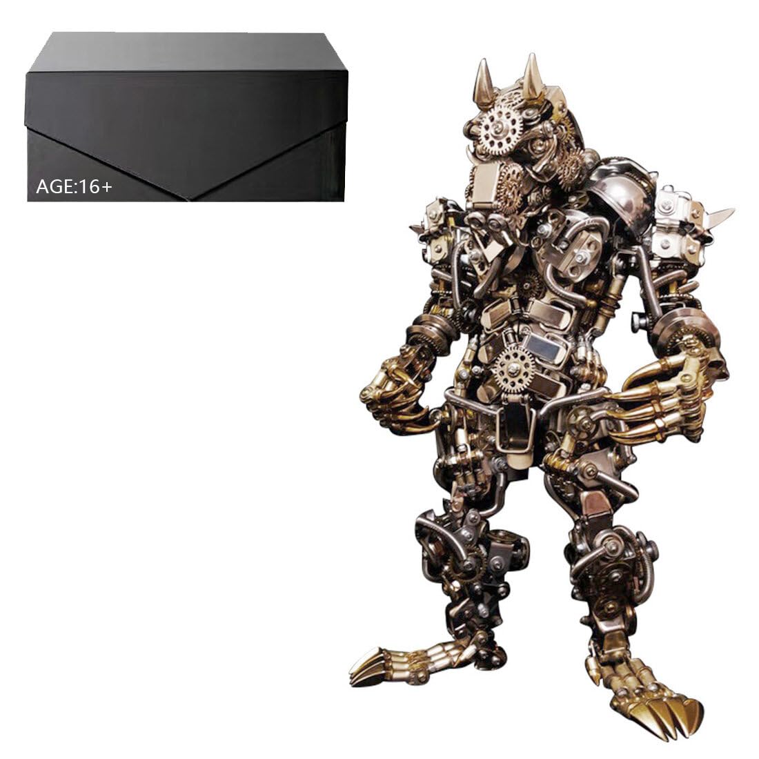 3D Puzzle Chinese Four Holy Beasts Model Kit, DIY Assemble Steampunk Mechanical Azure Dragon with Movable Joints, Creative Handcrafted Metal Art Craft Desktop Display & Decoration for Adults