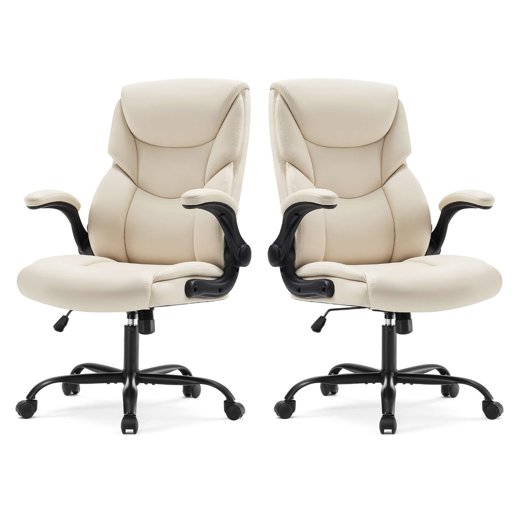 Sweetcrispy Computer Desk Chair, Lumbar Support Video Game Chair PU Leather