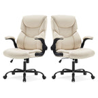 Sweetcrispy Computer Desk Chair, Lumbar Support Video Game Chair PU Leather