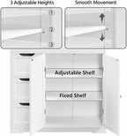 Topeakmart Freestanding Bathroom Storage Cabinet, 4 Drawers & 2 Doors White