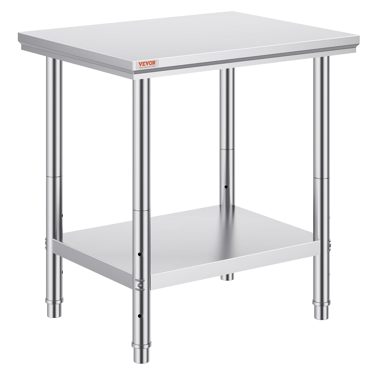 Vevor Mophorn Stainless Steel Work Table 36x24 Inch with 4 Wheels, Casters Heavy Duty Food Prep Worktable for Commercial Kitchen Restaurant, Silver