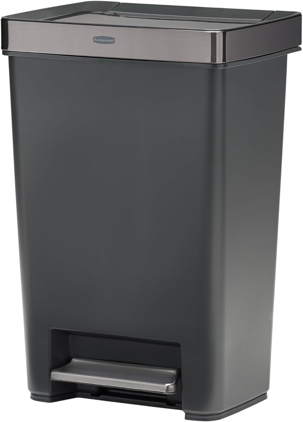 Rubbermaid Premier Series IV Step-On Trash Can, Charcoal, 13-Gallon