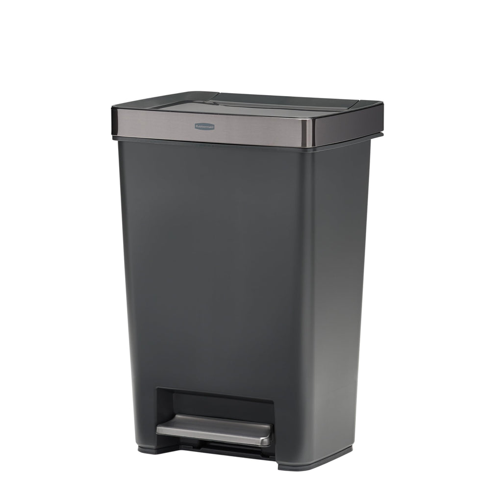 Rubbermaid Premier Series IV Step-On Trash Can, Charcoal, 13-Gallon