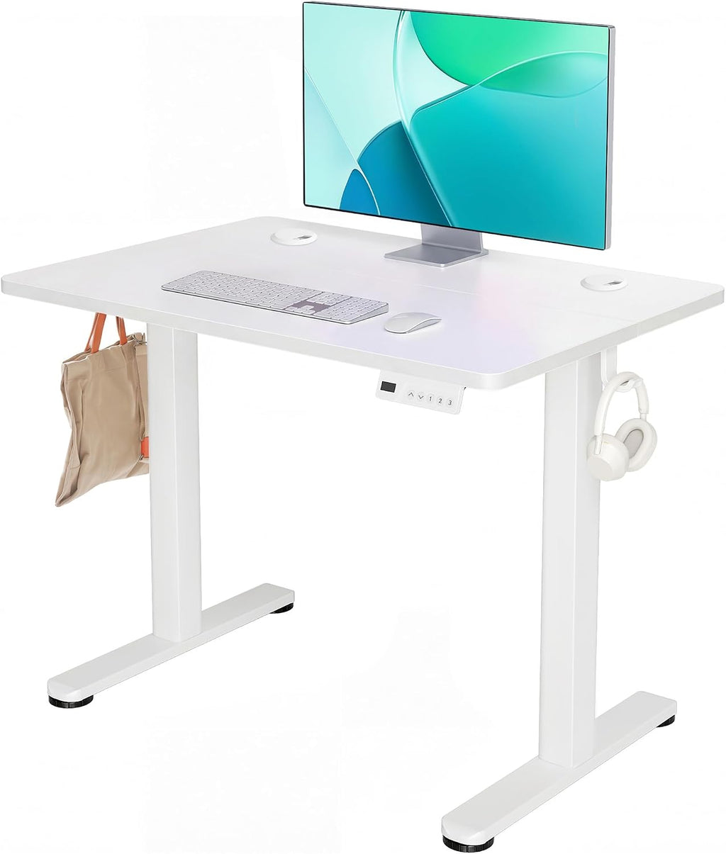 YDN 32 x 19 Inch White Electric Standing Desk