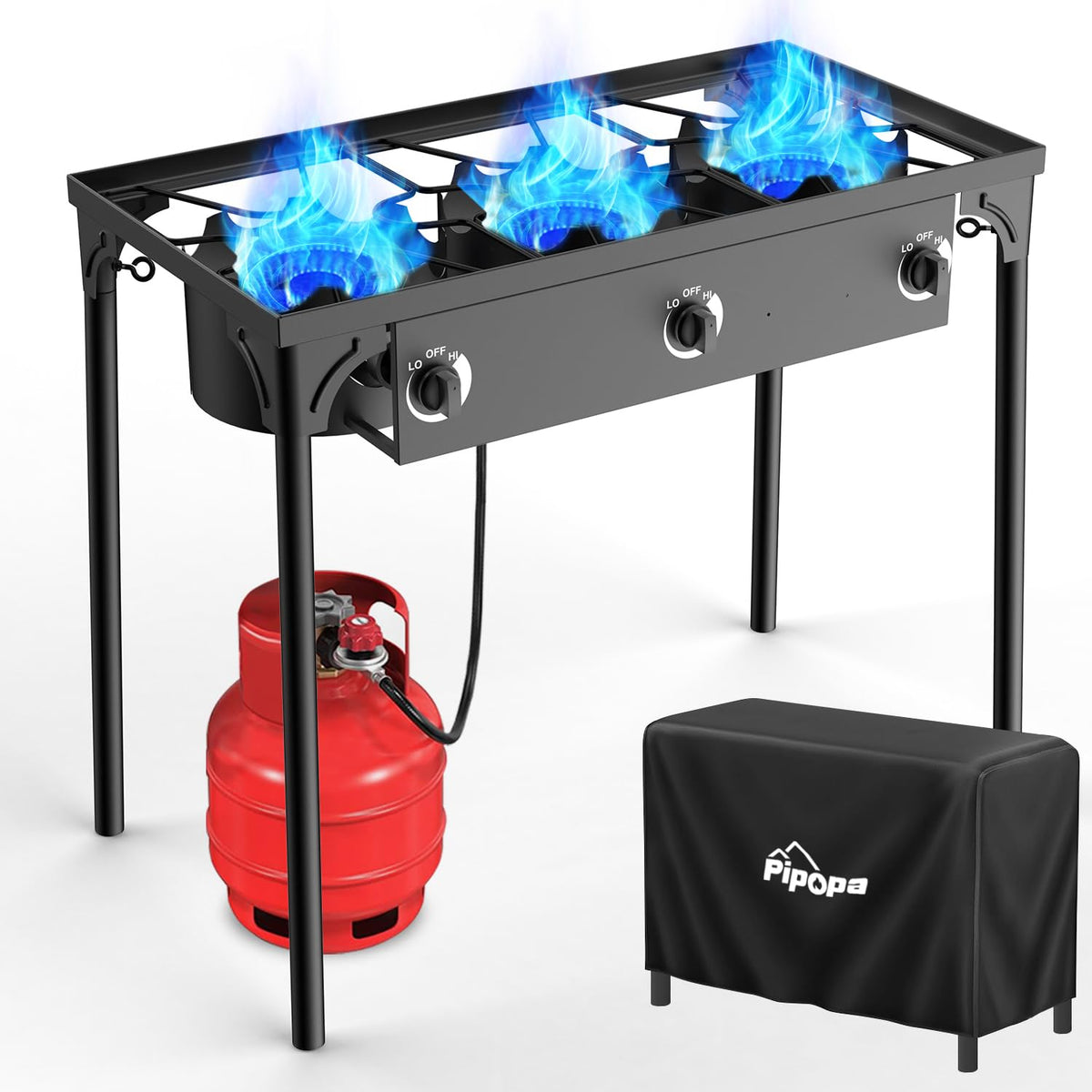 2 Burner Propane Camp Stove | 150,000 BTU | High Pressure Gas Burners