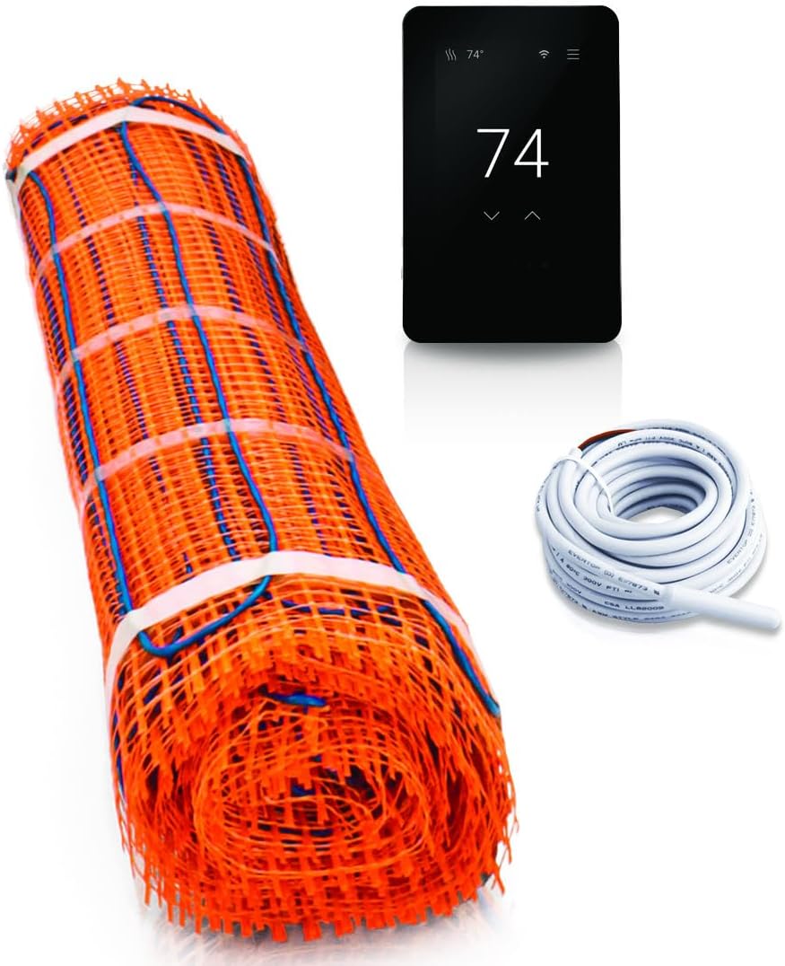 SunTouch TapeMat Electric Floor Heating Kit with WiFi Thermostat, 10 Sq Ft