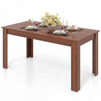 GIANTEX Dining Table for 4-6, 63" Large Rectangular Kitchen Table, Black