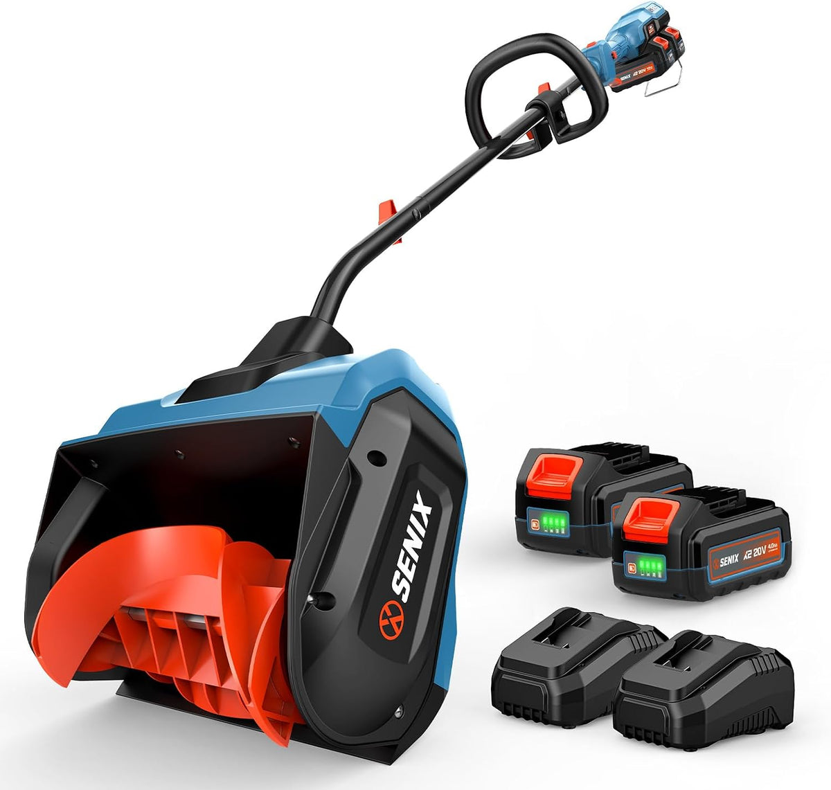 SENIX 40V Snow Shovel,13" Width/ 6" Depth,8000mAh,20Ft Max Throw Distance