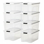 IRIS USA 6-Pack 72 Quart Storage Bins with Lids, Clear