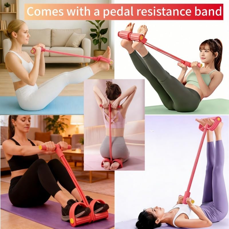142cm Extra-Long Spine Twist Trainer with Pedal Resistance Bands – Full Body Cardio Crawling Exercise Machine for Office Workers at Home, Phone Holder & LCD Display