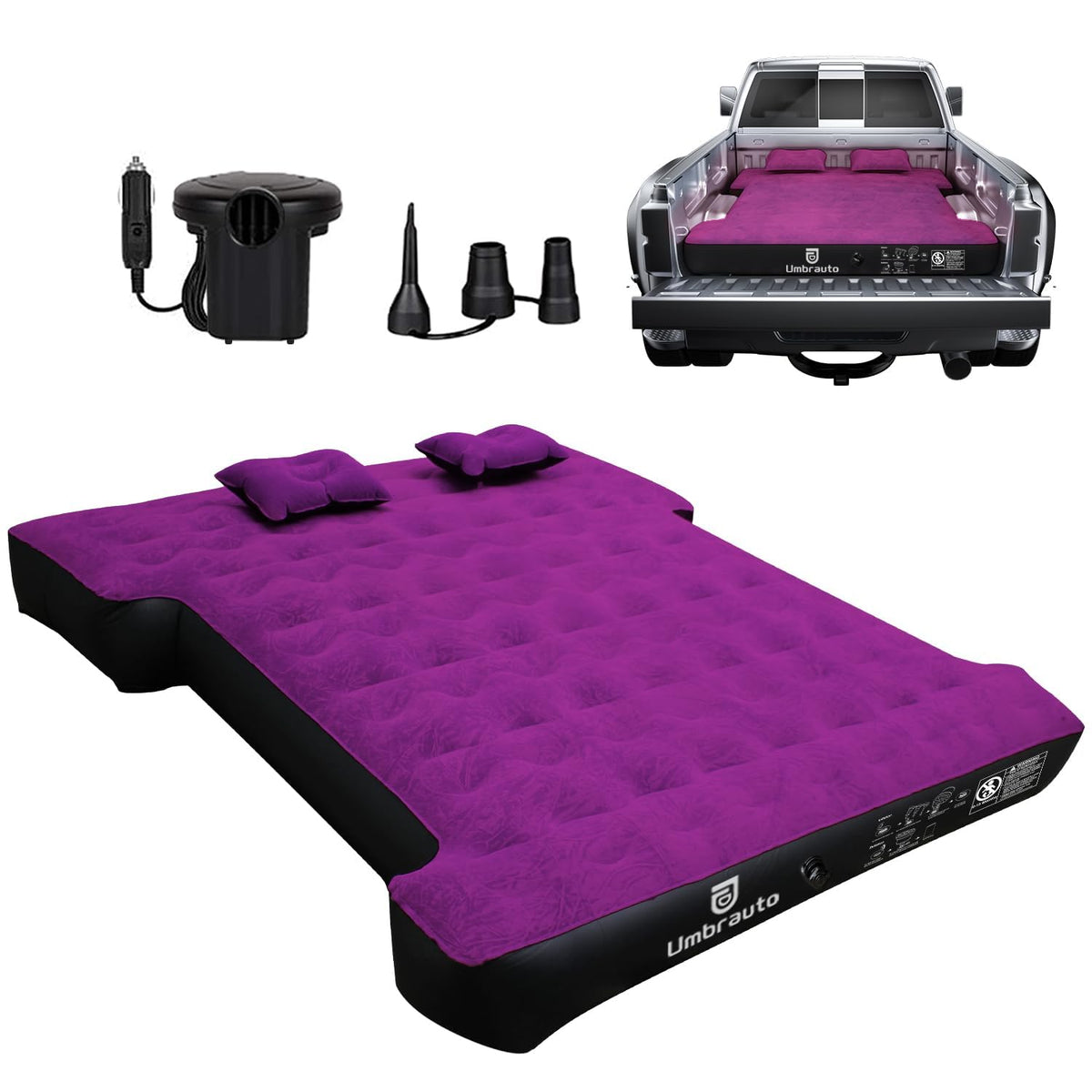 Umbrauto Air Mattress for 5.5-5.8 ft Full-Size Short Truck Beds, Inflatable Truck Tent Airbed with Pump, Pickup Camper Air Bed for Camping