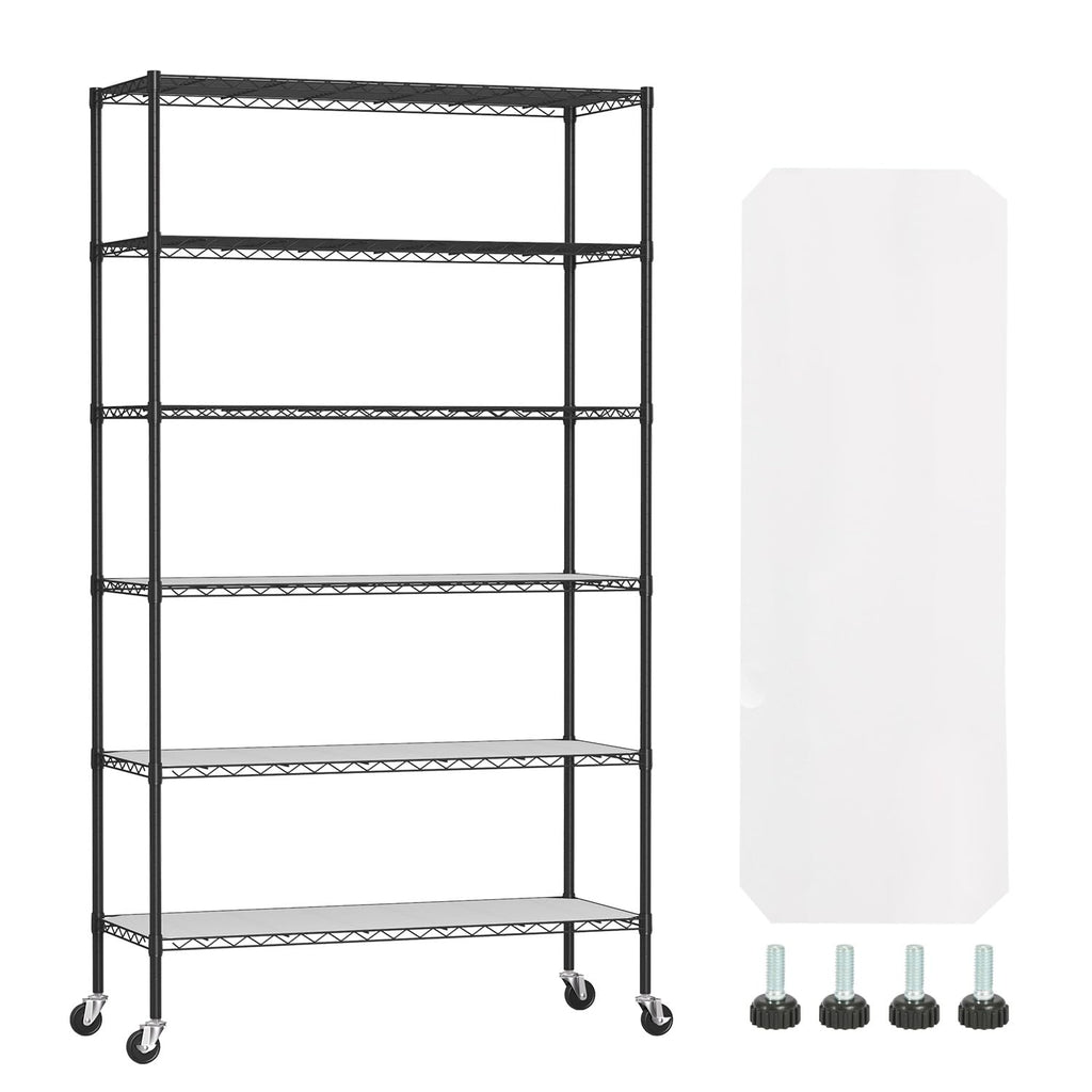 FDW | 6-Tier Wire Shelf with Wheels | 45" x 18" x 82" | Chrome