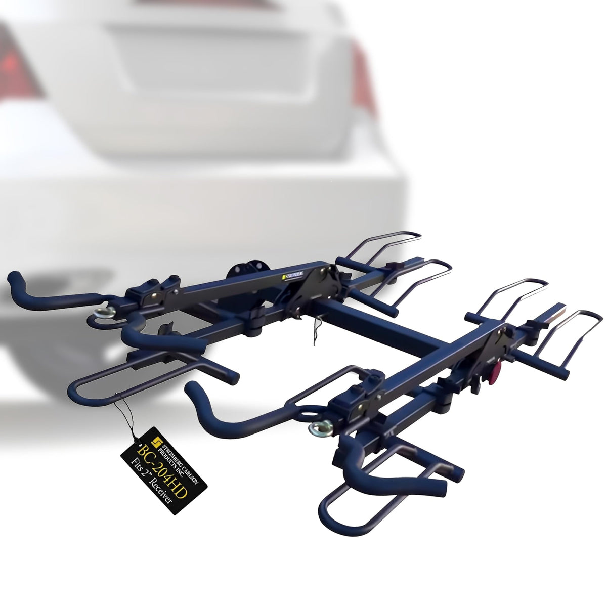 Stromberg Carlson BC-204 Heavy Duty Platform Mount Bike Rack – Folding Hitch Carrier for 4 Bikes, Fits 2" Hitch Receiver, Durable Transport Solution, Compatible with Cars, SUVs, Truck and Trailer