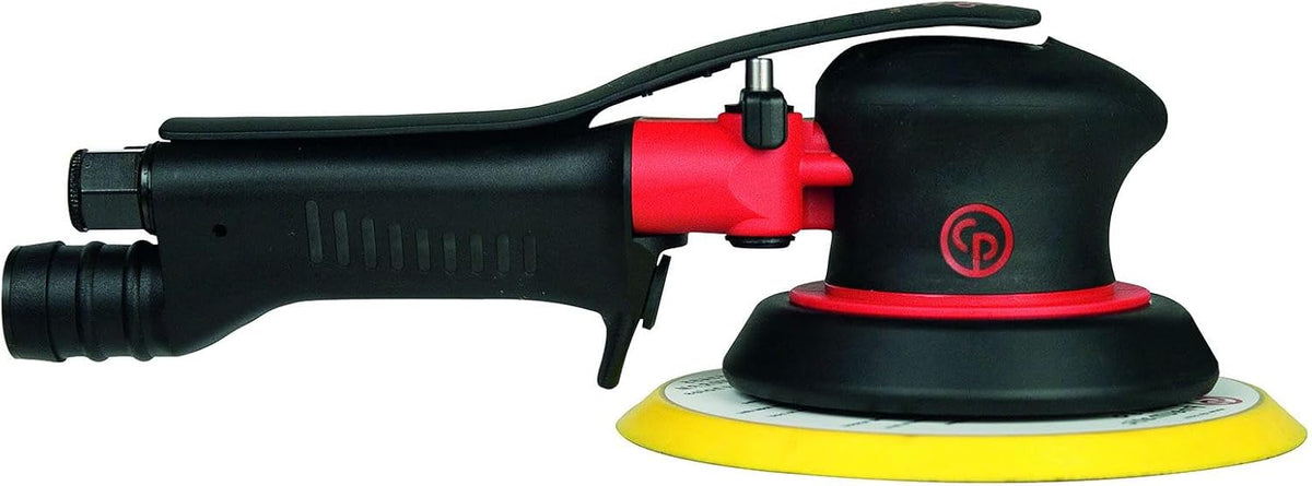Chicago Pneumatic CP7255H - 6 Inch (150 mm), Air Random Orbital Sander Tool, Non-Vacuum, PSA, 0.28 HP / 210 W, 11000 RPM, Home Improvement, Woodworking, Polisher, Heavy Duty