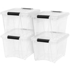 IRIS USA 6-Pack 54 Quart Storage Bins with Lids, Clear